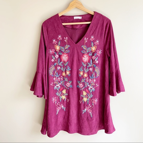 ALTAR’D STATE boho tunic top embroidery bell small - Picture 2 of 9